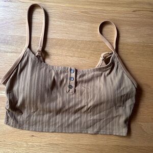 NWOT aerie ribbed Henley longline scoop swim top